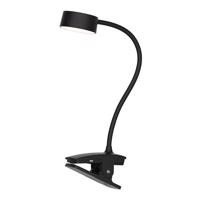 Solight LED stolní nabíjecí lampička, 2W, 210lm, 3CCT, černá, clip