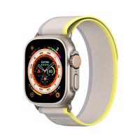 Sportovní řemínek na suchý zip pro Apple Watch Ultra / 9 / 8 / 7 / 6 / SE / 5 / 4 / 3 / 2 / 1 (42, 44, 45, 49 mm) Dux Ducis Strap YJ Version - žlutobéžový 6934913026991