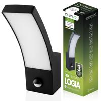 Svítidlo fasádní LED externí nástěnný černá Svítidlo zahradní 10W 4000K IP44 čidlo Pohybu LOGIA LUMILED LUMOGR0584