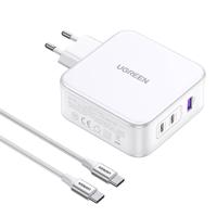 UGREEN 15339 Síťová nabíječka Nexode, 2xUSB-C, USB-A 3.0, PD3.0, QC4.0, GaN, 140W (bílá) 046383