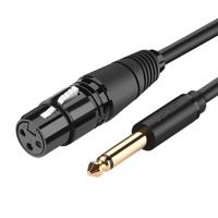 Ugreen audio kabel mikrofonní kabel XLR (samice) - 6,35 mm jack (samec) 2 m černý (20719 AV131) 6957303827190