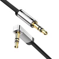 UGREEN AV119 úhlový mini jack 3,5 mm AUX kabel 1 m plochý (černý) 053466