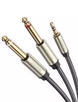 UGREEN AV126 Kabel TRS 3,5 mm na 2x TS - 1 m (šedý) 024248