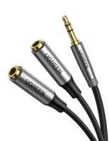 UGREEN AV191 AUX audio rozbočovač, 3,5mm jack kabel, 20 cm (šedý) 026945