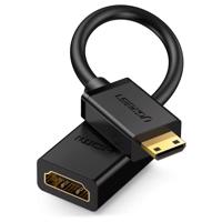 Ugreen propojovací kabel HDMI (samice) - mini HDMI (samec) 4K 60 Hz Ethernet HEC ARC audio 32 kanálů 22 cm černý (20137) 6957303821372