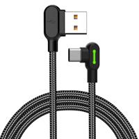 Úhlový kabel USB-C Mcdodo CA-5280 LED, 3 m (černý)