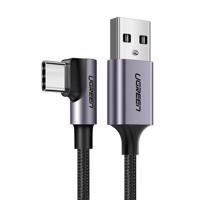 Úhlový kabel USB-C UGREEN 3A Quick Charge 3.0 1m (černý) 017768