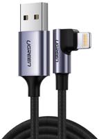 Úhlový kabel USB na Lightning UGREEN US299, MFi, 1m (černý) 029265