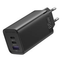 Vention FEDB0-EU 2xUSB-C 1xUSB-A 65W/30W GaN síťová nabíječka (černá)