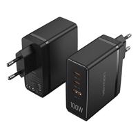 Vention FEGB0-EU 2xUSB-C 1xUSB-A 100W/100W/30W GaN síťová nabíječka (černá)