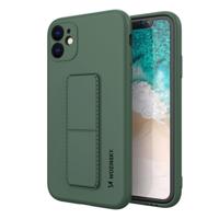 Wozinsky Kickstand Case silikonové pouzdro se stojánkem iPhone 12 Pro tmavě zelené 5907769317095