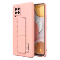 Wozinsky Kickstand Case silikonové pouzdro se stojánkem Samsung Galaxy A42 5G růžové 5907769317316