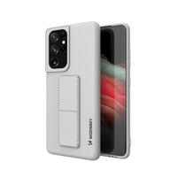 Wozinsky Kickstand Case silikonové pouzdro se stojánkem Samsung Galaxy S21 Ultra 5G šedé 5907769317507