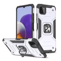 Wozinsky Ring Armor pancéřový hybridní kryt + magnetický držák Samsung Galaxy A22 4G stříbrný 5907769318092